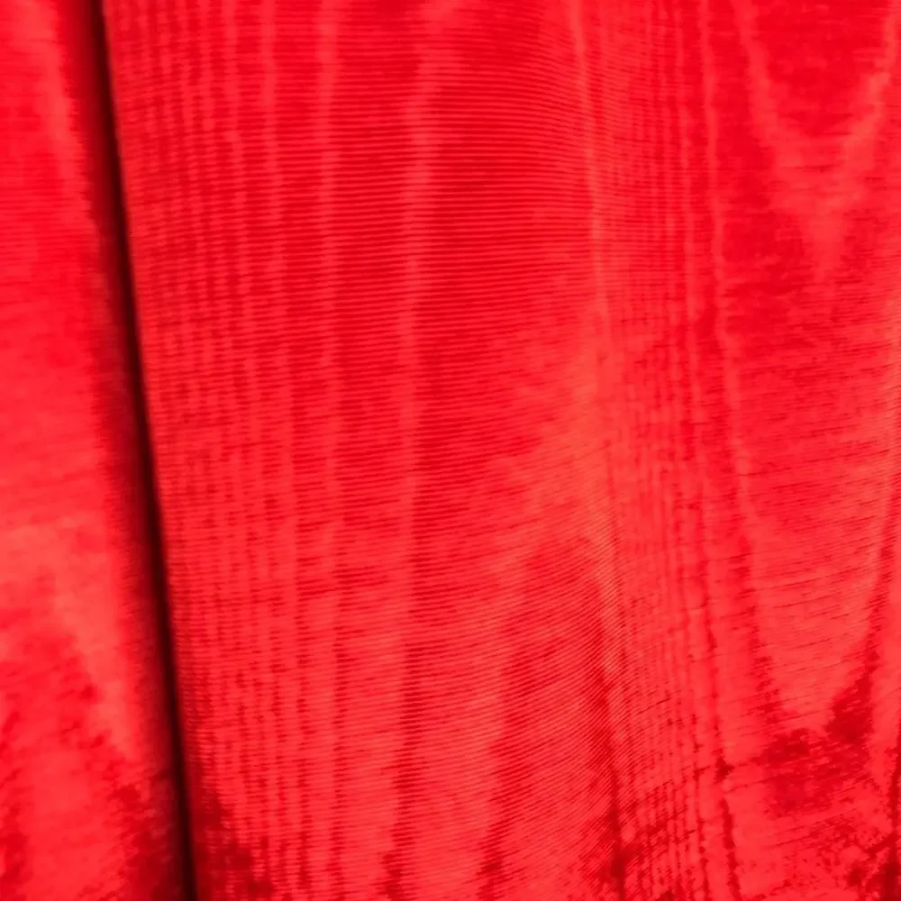 Vintage red silk pleated gathered strapless formal dress size 6